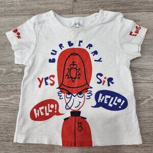 Burberry Children Cotton London England Graphic Print T Shirt Toddler Size 18M